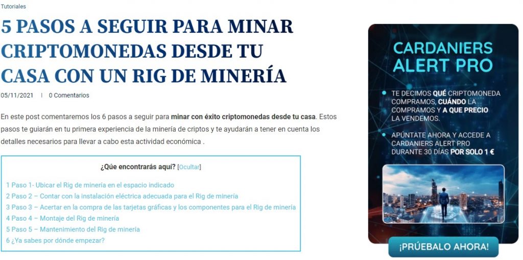 cardaniers y rigsmineria